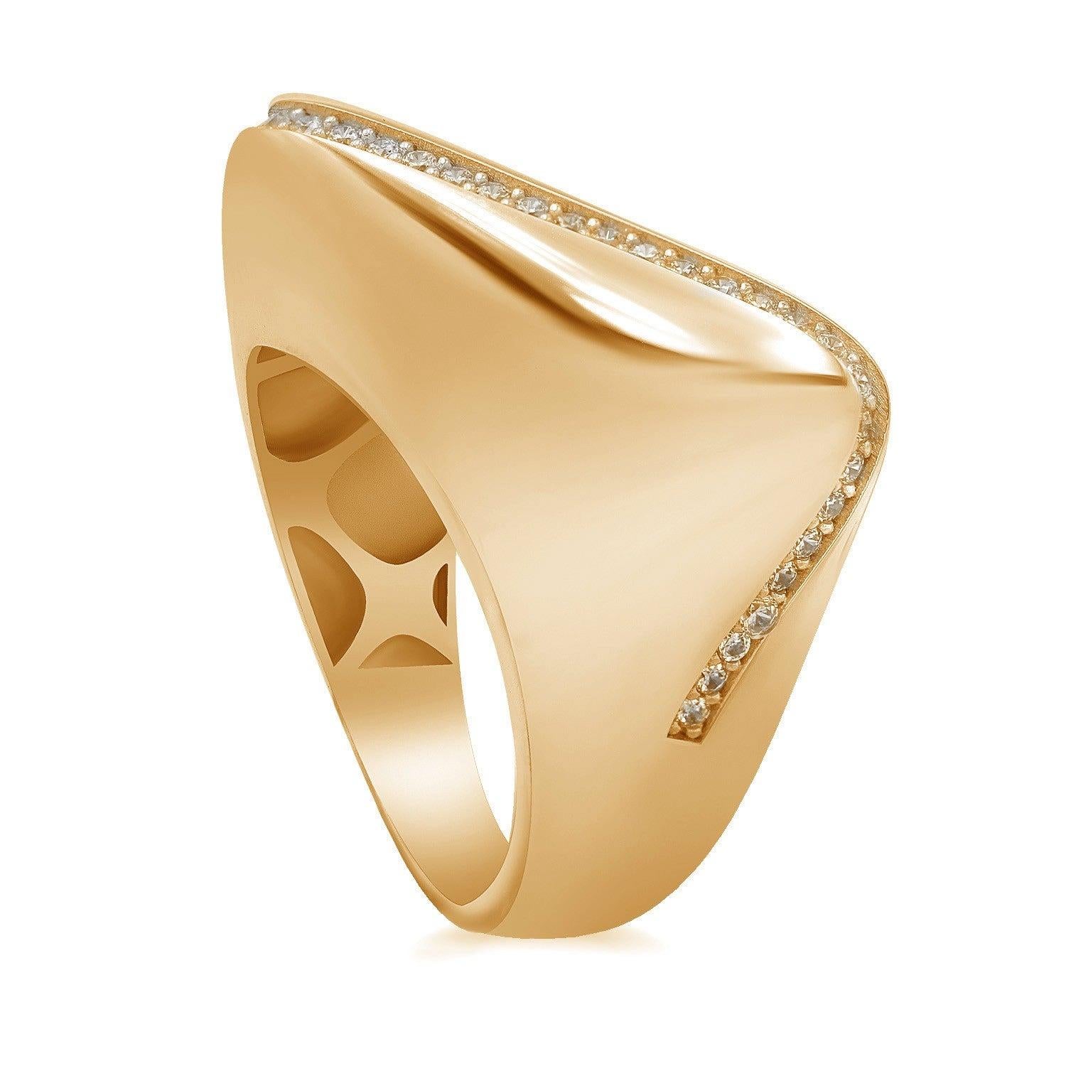 For Sale:  Italian Rococo Baroque Style White Gold 14 Karat Statement Ring Unusual Shape 3