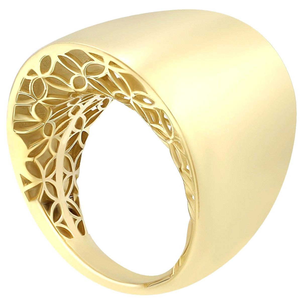 Italian Rococo Baroque Style Yellow Gold 14 Karat Ring