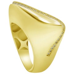 Italian Rococo Baroque Style Yellow Gold Ring for Her Made in Italy