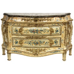 Italian Rococo Bombe Chest with Marble Top 19th-20th Century