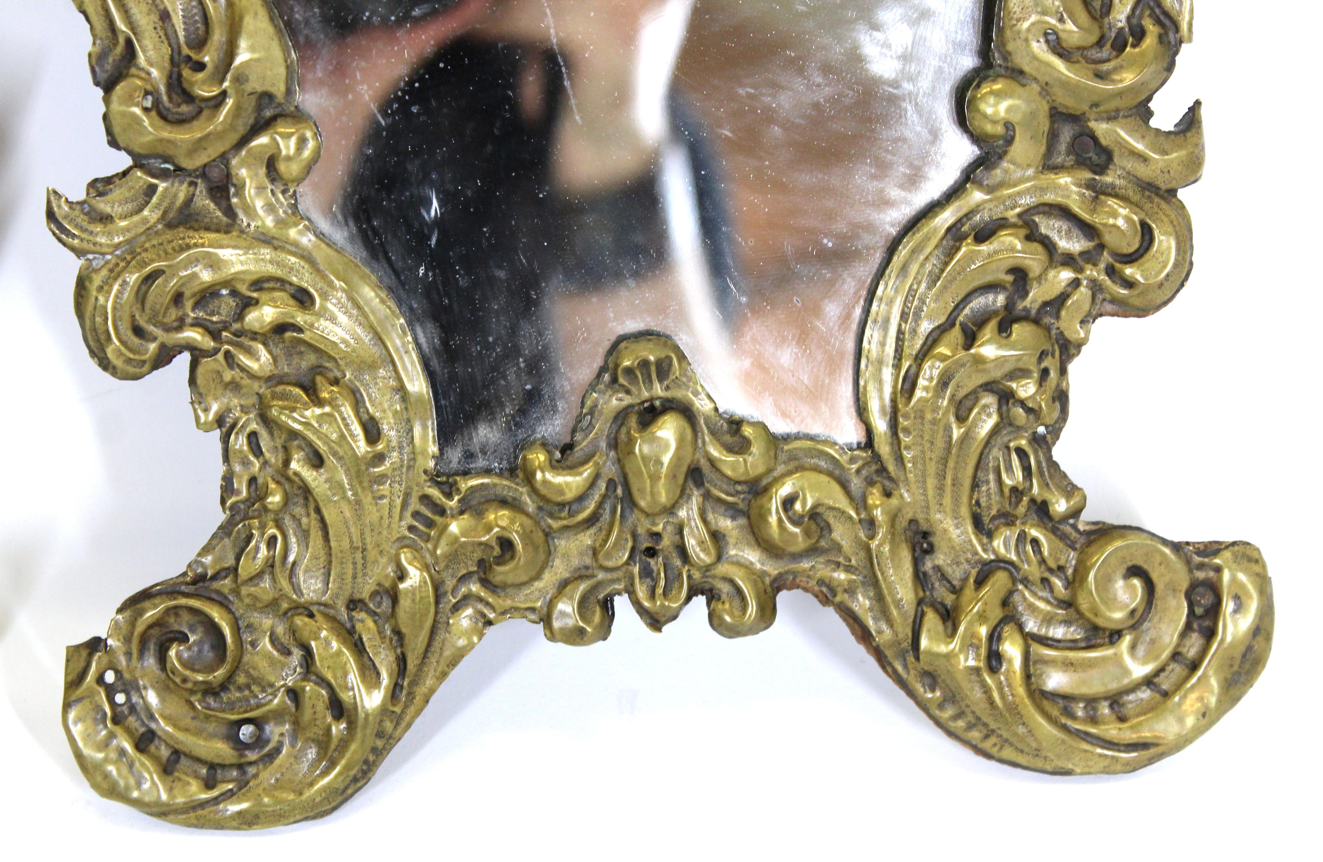 18th Century Italian Rococo Brass Repousse Mirrors For Sale