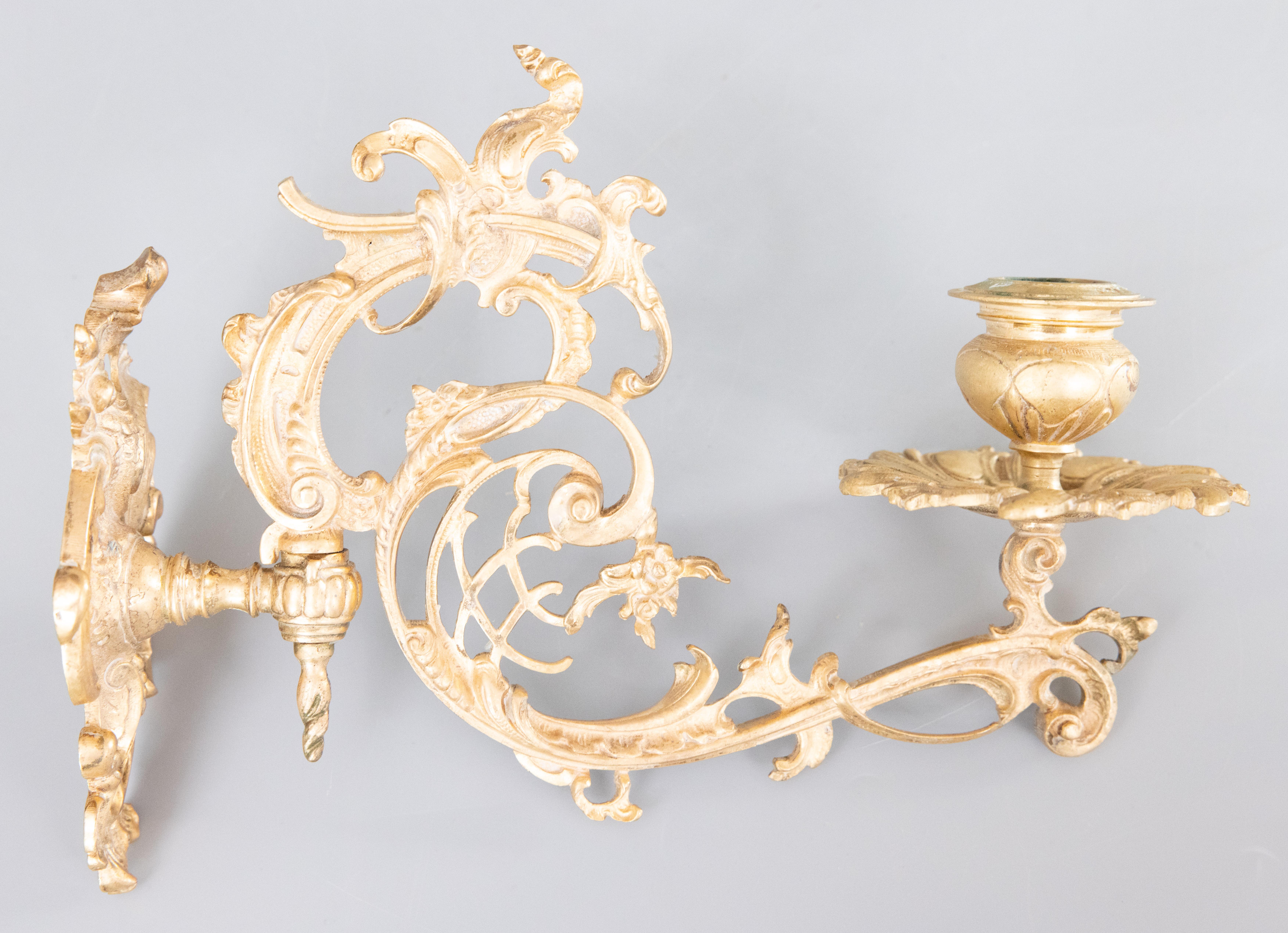Italian Rococo Candle Sconces, A Pair For Sale 5