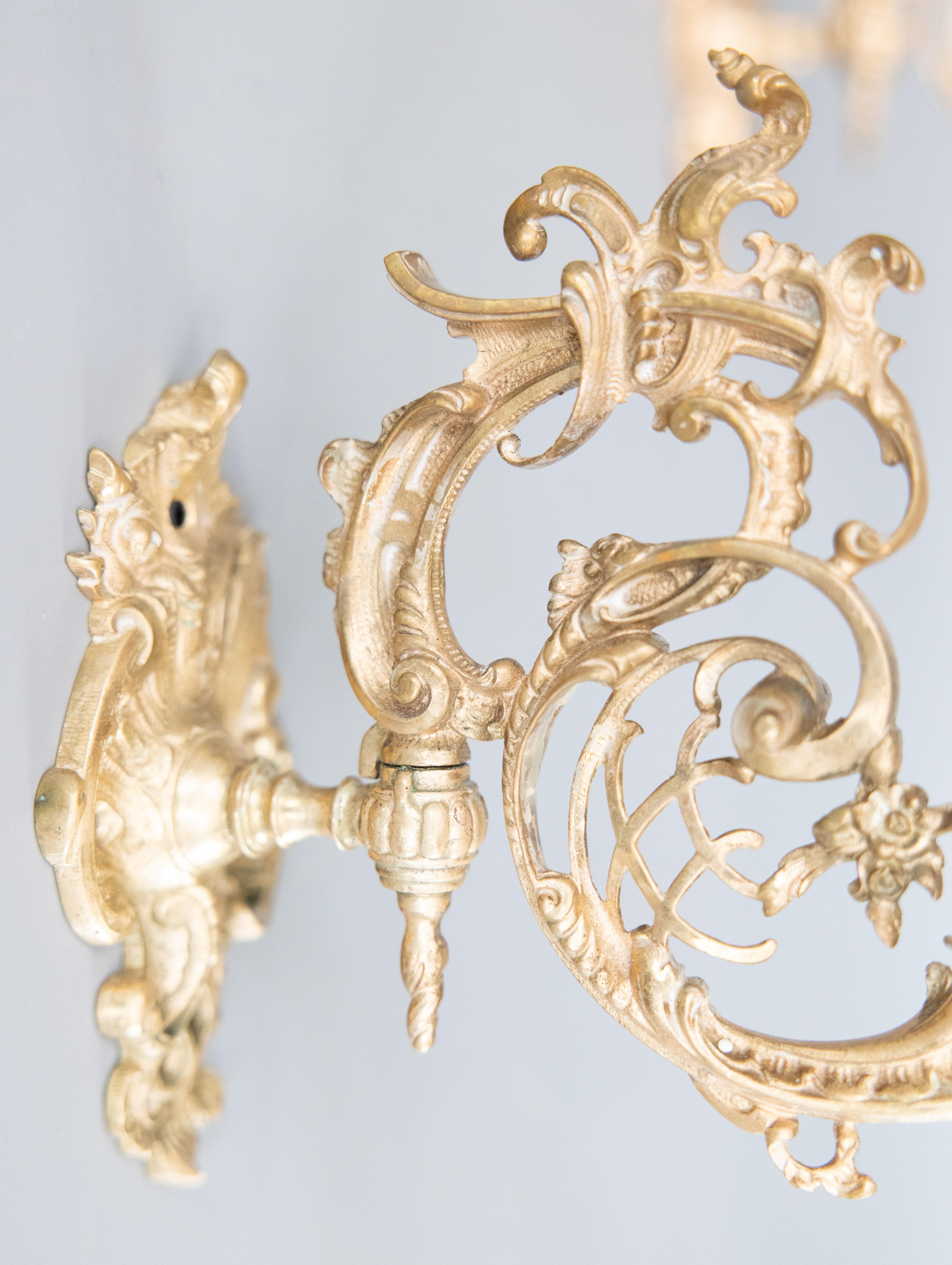 Early 20th Century Italian Rococo Candle Sconces, A Pair For Sale