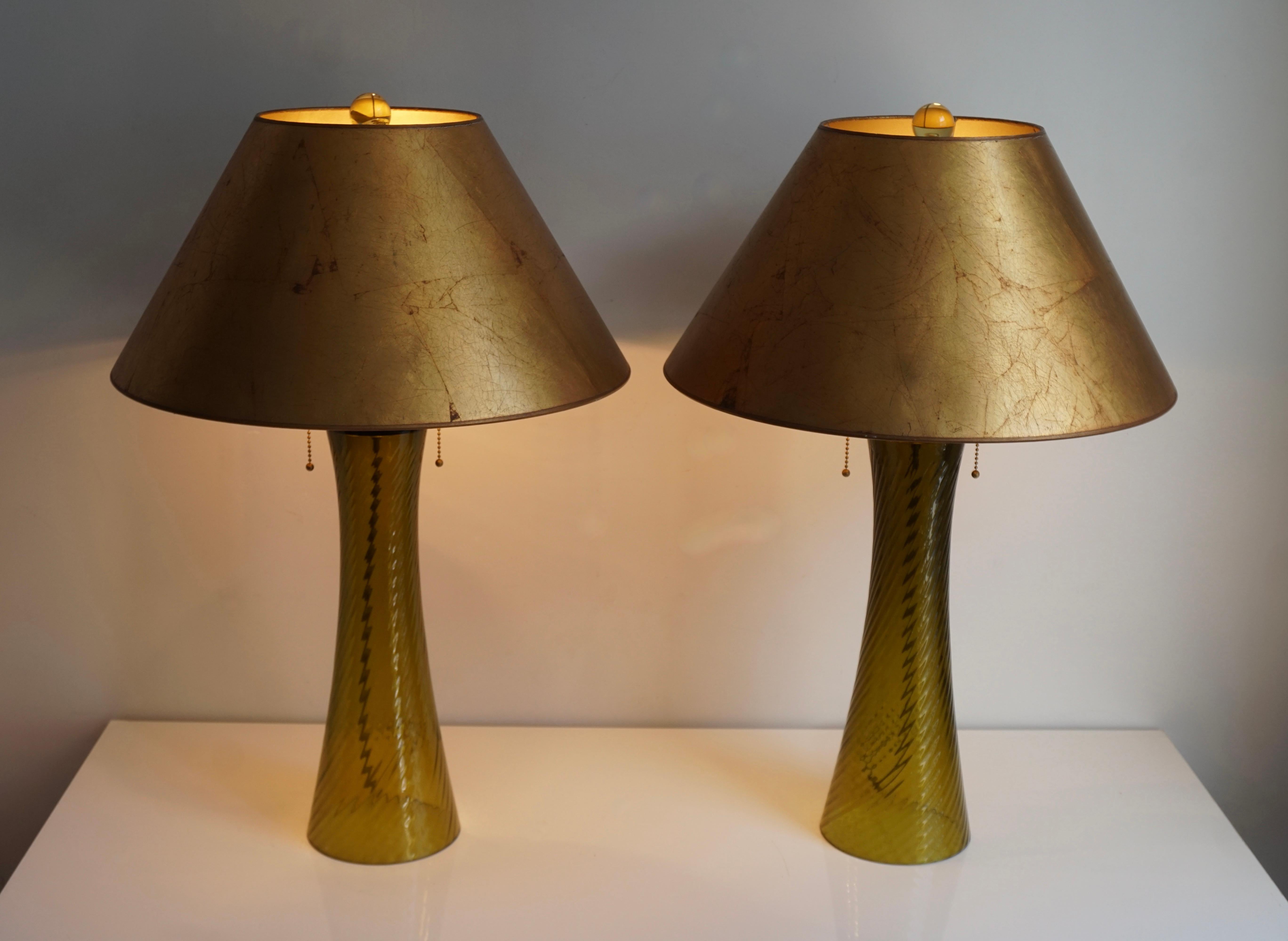 Two Glass Table Lamps  For Sale 1