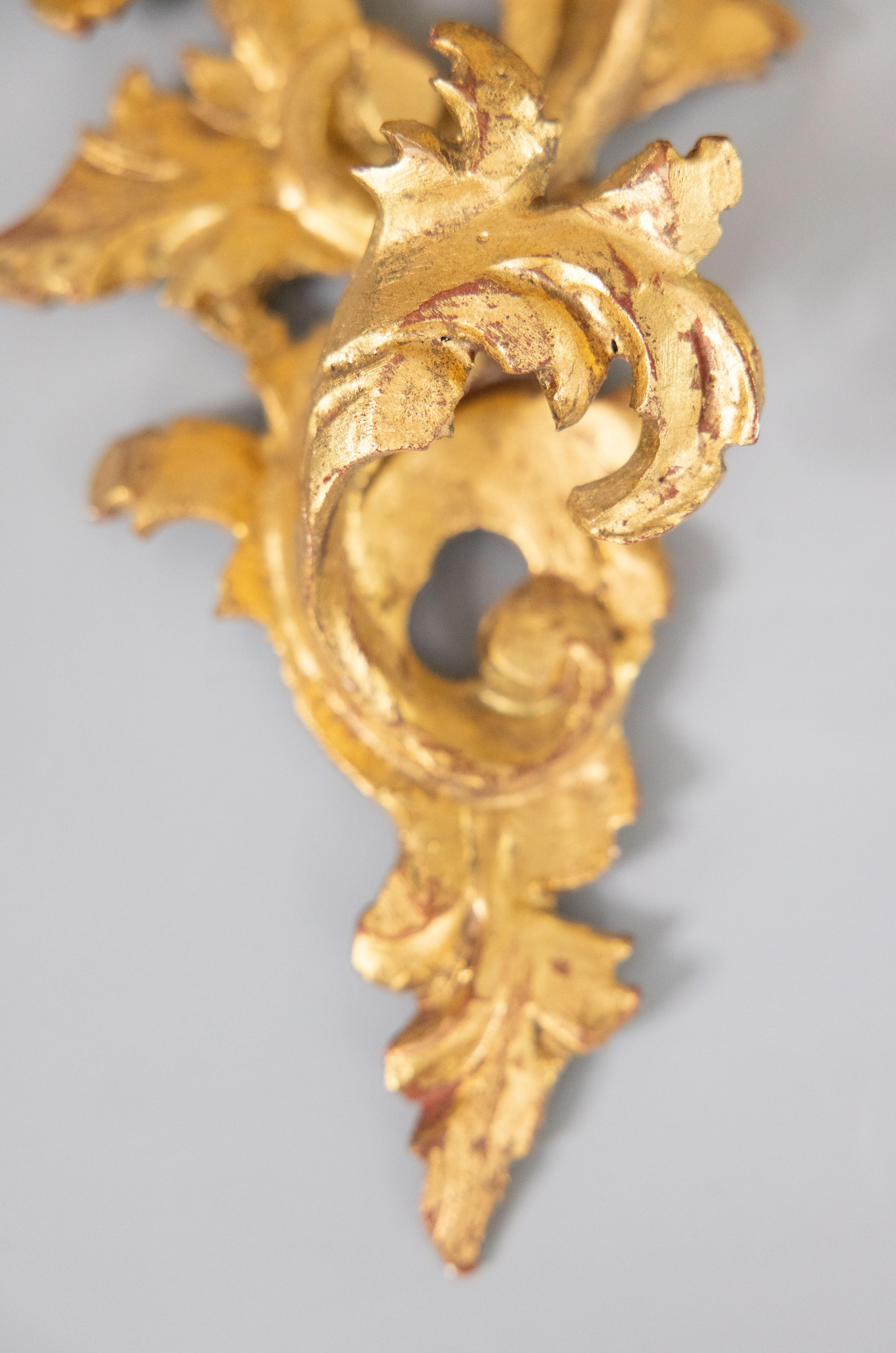 Italienisches Wandregal aus geschnitztem Giltwood im Rokokostil, um 1950 (Mitte des 20. Jahrhunderts) im Angebot