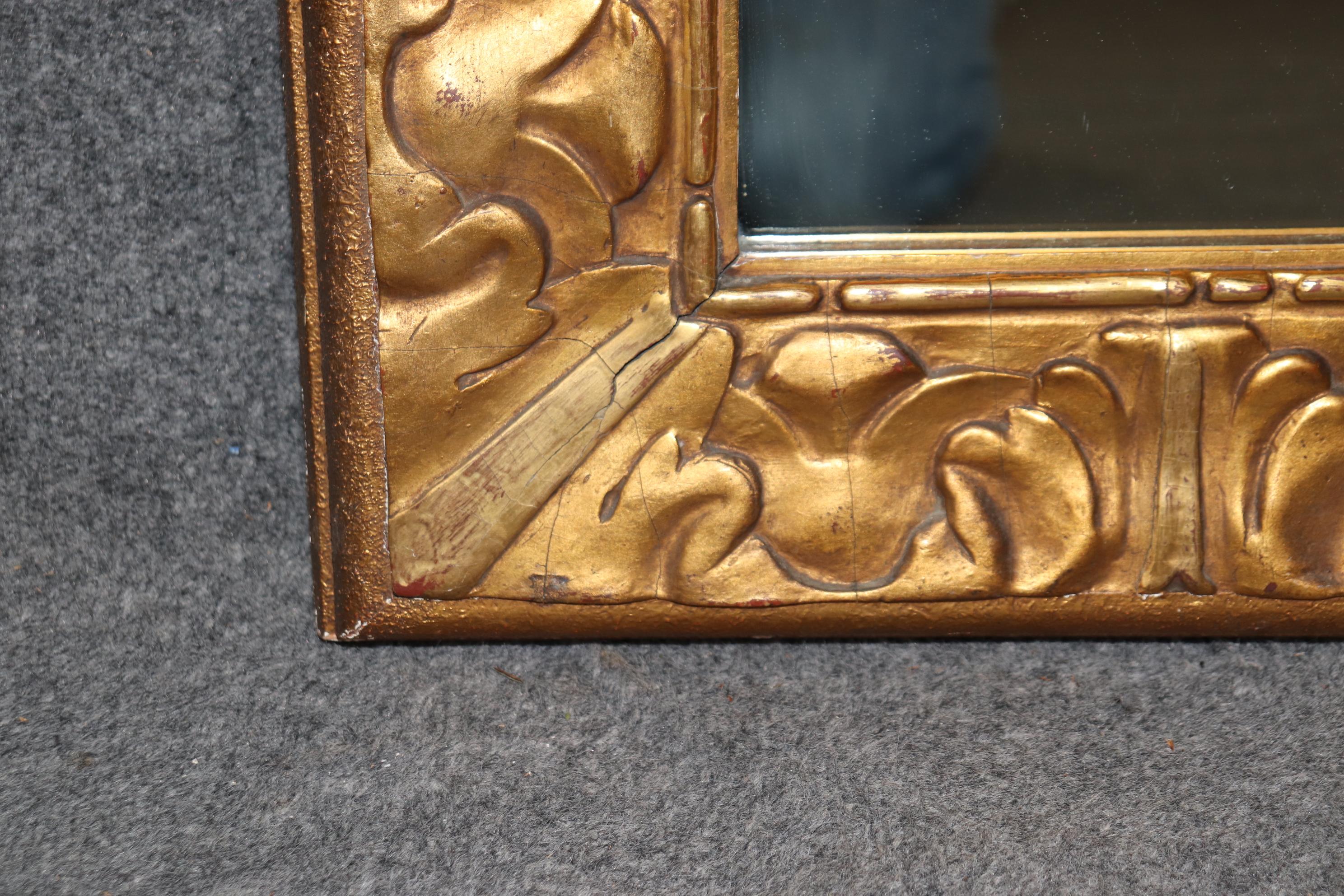 Italian Rococo Carved Gold Gilt Rectangle Mirror For Sale 2