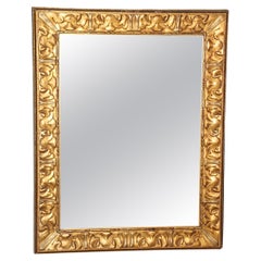 Espejo Rectangular Italiano Rococó Tallado Dorado