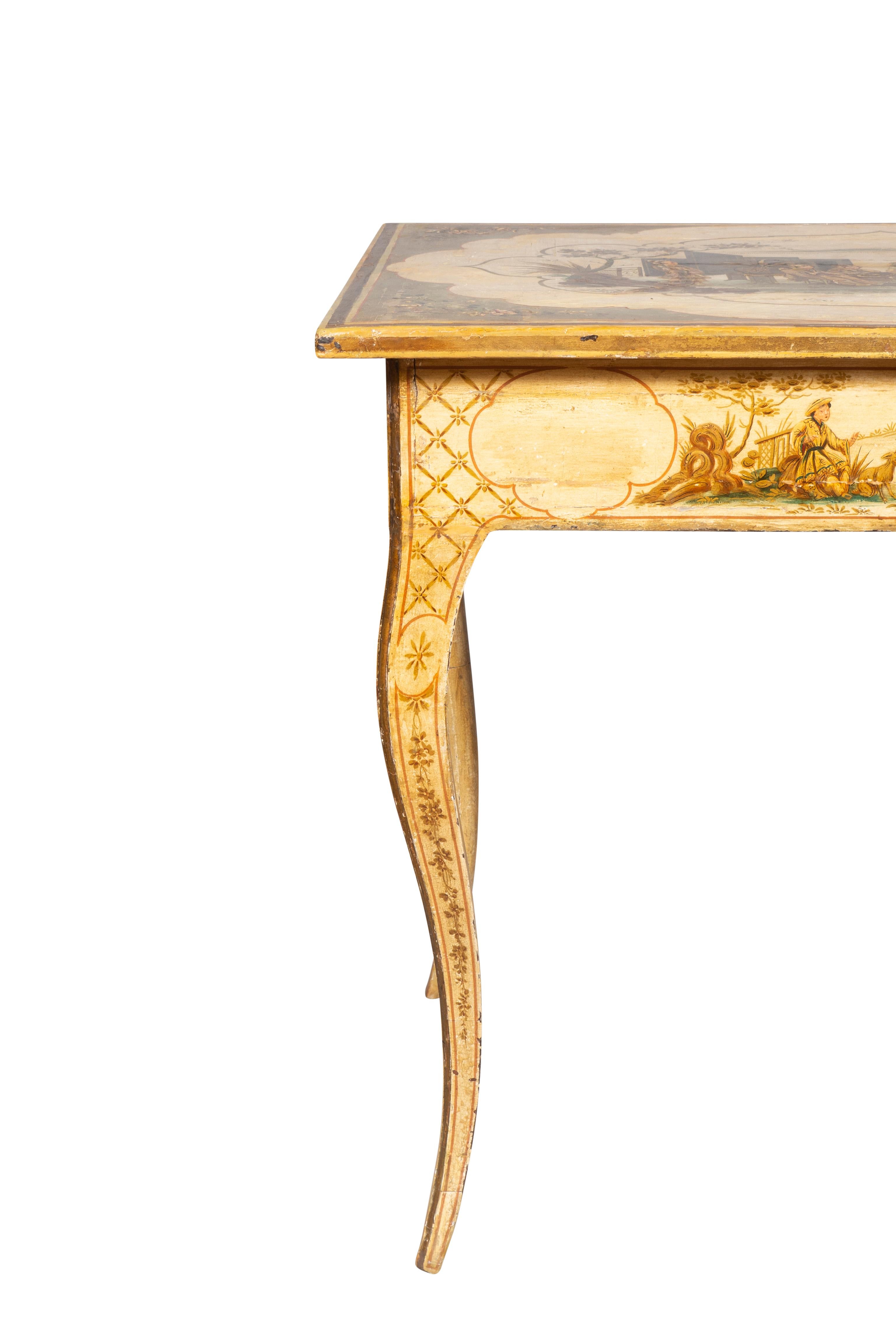 Italian Rococo Chinoiserie Decorated Table For Sale 6