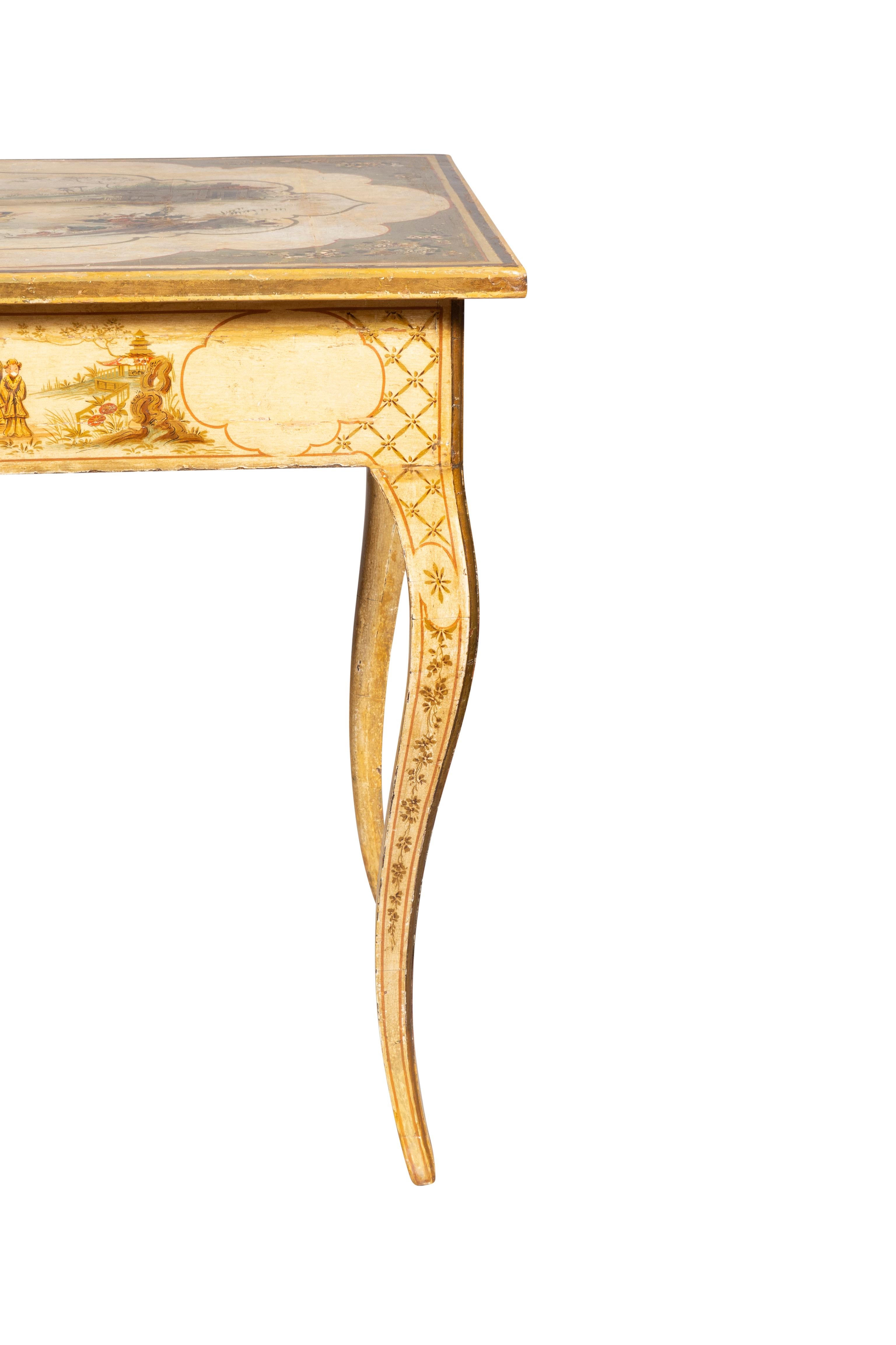 Italian Rococo Chinoiserie Decorated Table For Sale 7