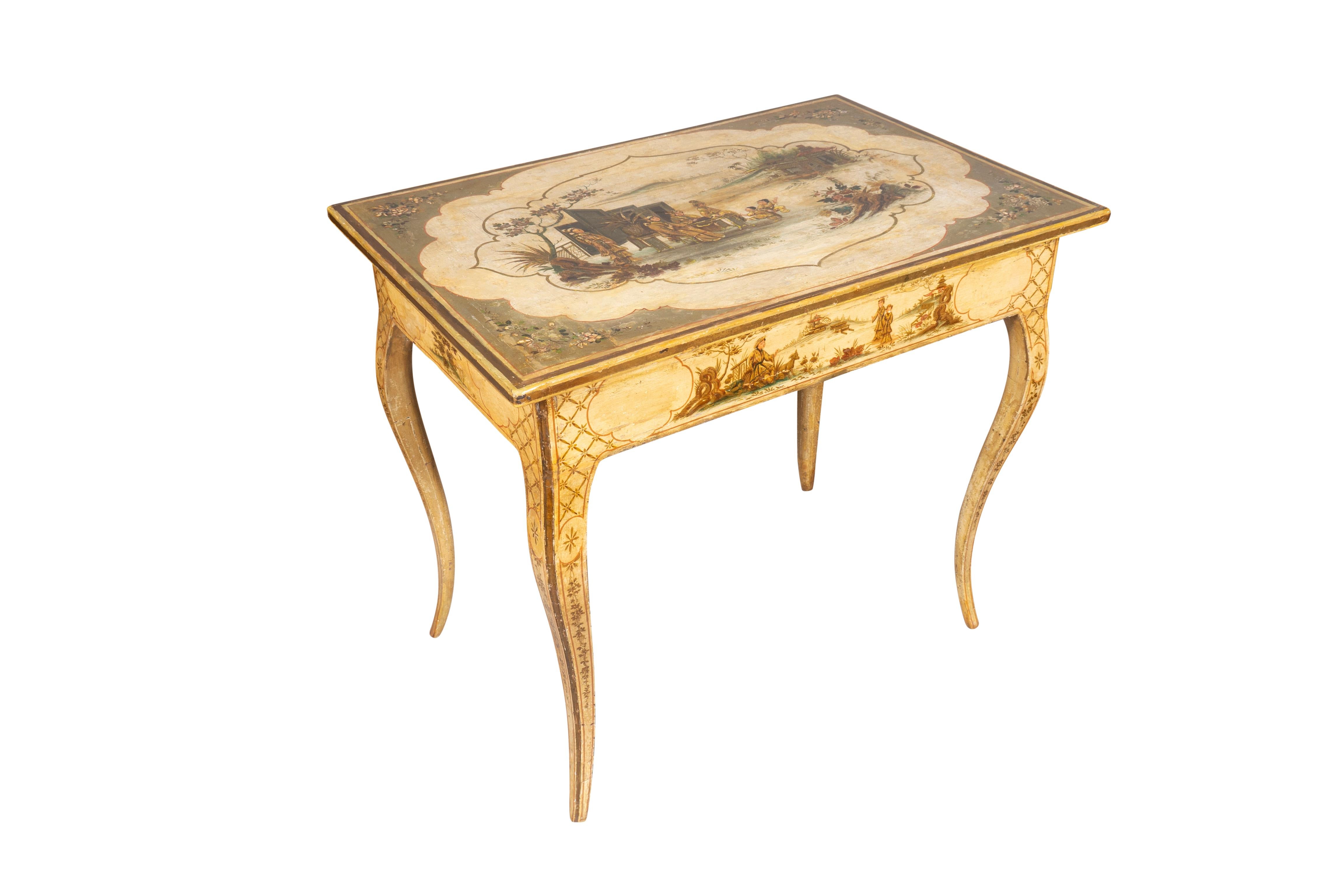 Italian Rococo Chinoiserie Decorated Table In Good Condition For Sale In Essex, MA