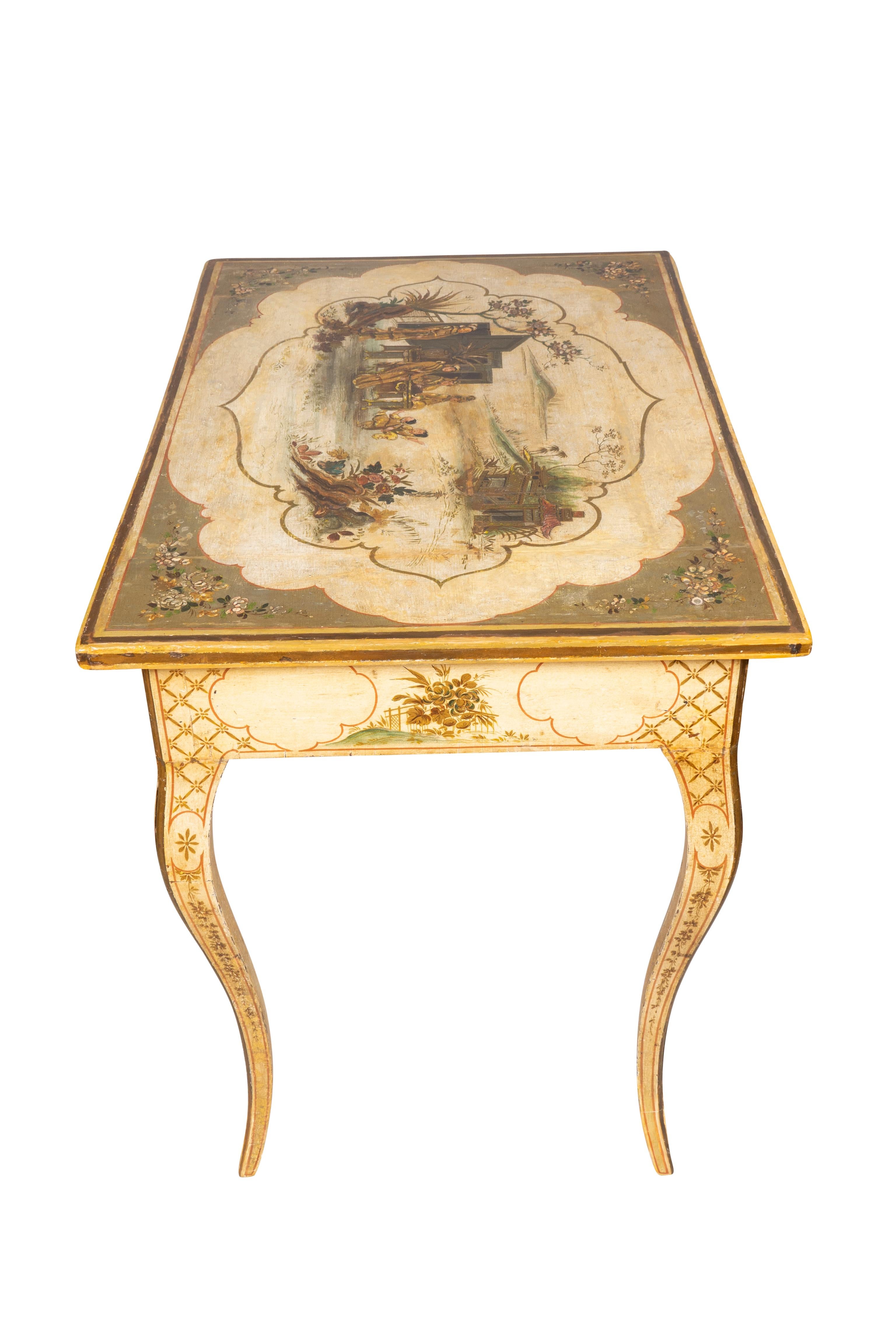 Italian Rococo Chinoiserie Decorated Table For Sale 1