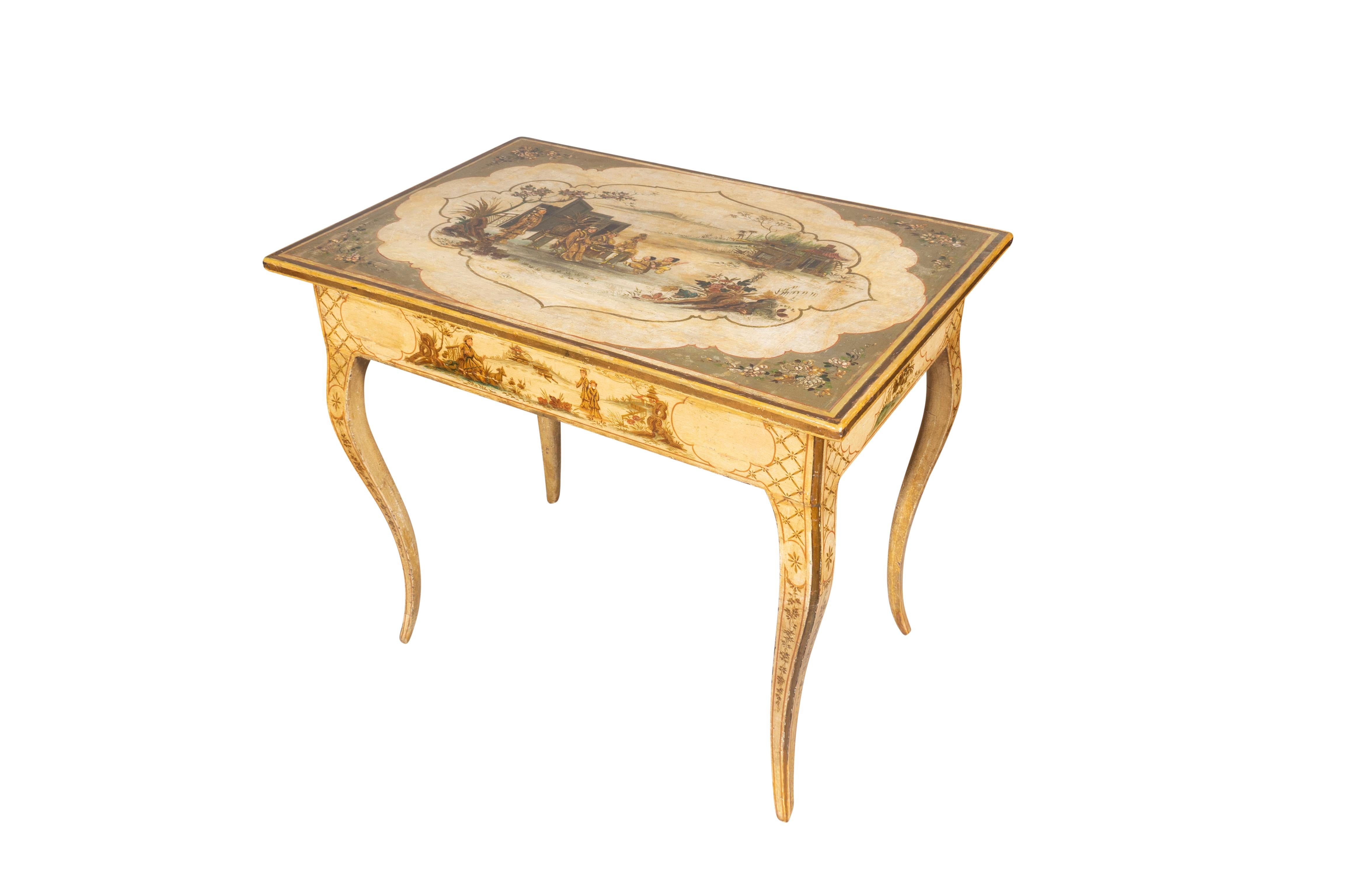 Italian Rococo Chinoiserie Decorated Table For Sale 3