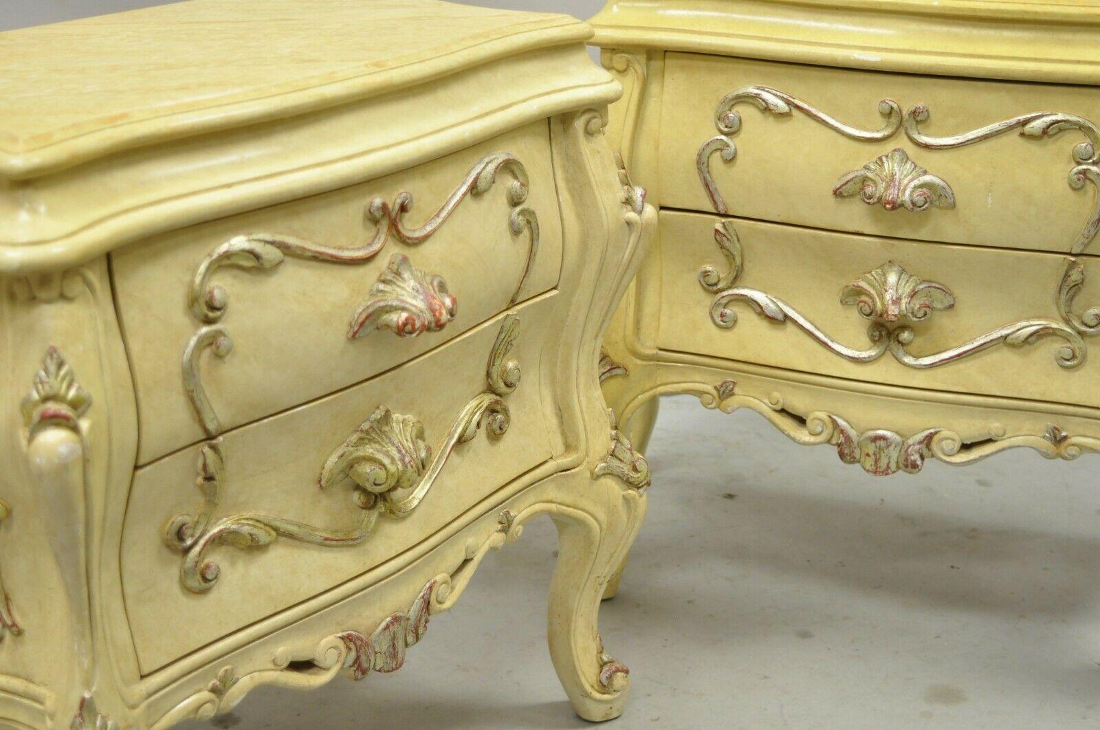 cream and gold bedside tables