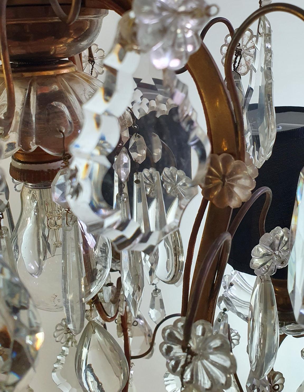 Laiton Lustre italien en cristal rococo en vente