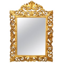 Italian Rococo Florentine Style ‘19th Century’ Giltwood Wall Mirror