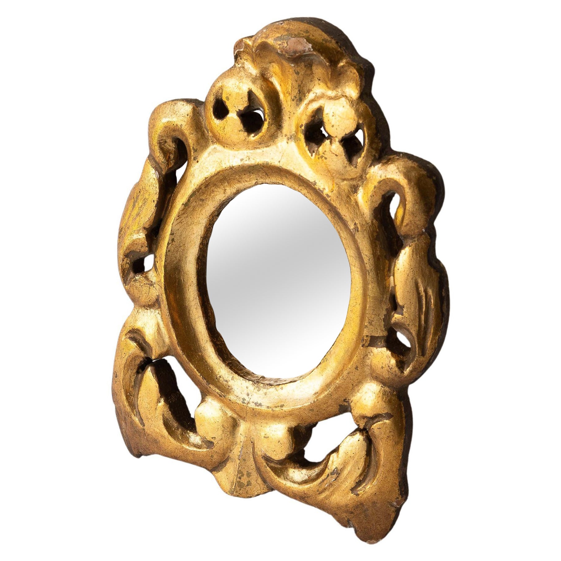 Miroir italien Rococo en bois doré - Verre au mercure, Italie du XIXe siècle en vente