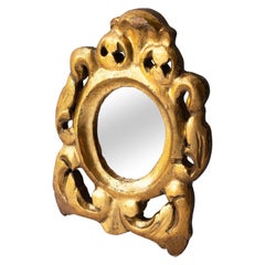 Specchio rococò italiano in Wood Wood dorato - Vetro al mercurio, Italia, XIX secolo