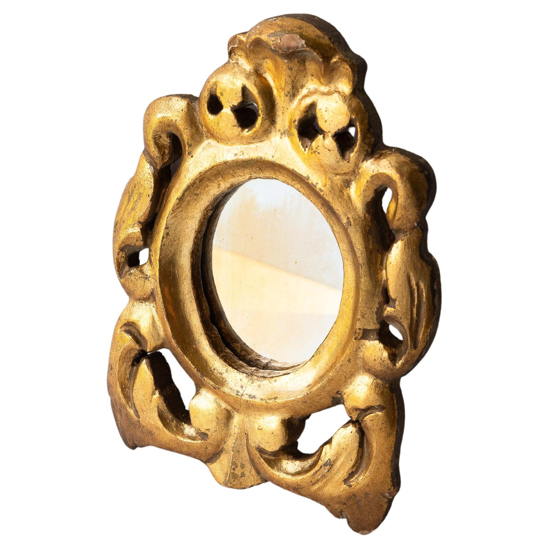 Italian Rococo Gilded Wood Mirror – Mercury Glass, 19th Century Italy