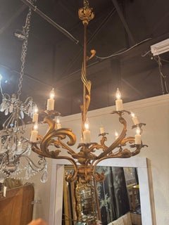 Italian Rococo Gilt Iron Chandeliers