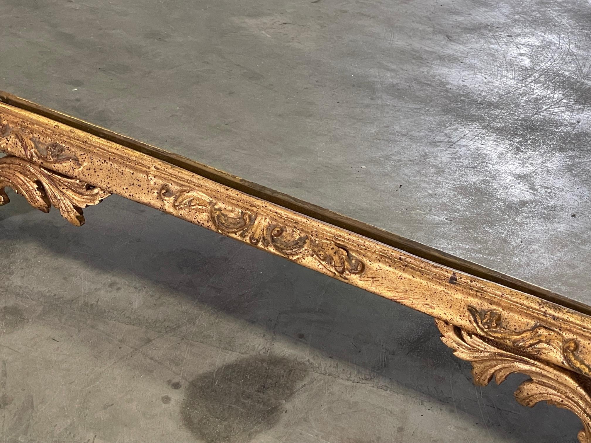 Italian Rococo Giltwood Hand Carved Wall Mirror For Sale 3