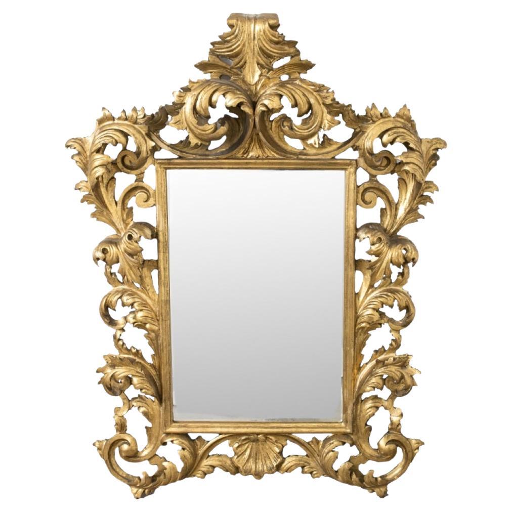 Italienischer Rokoko-Giltwood-Spiegel