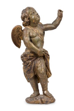 Italian Rococo Gold Painted Cupid