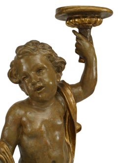 Italian Rococo Green Cupid Figure