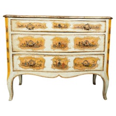 Italian Rococo Lacca Povera Painted Commode