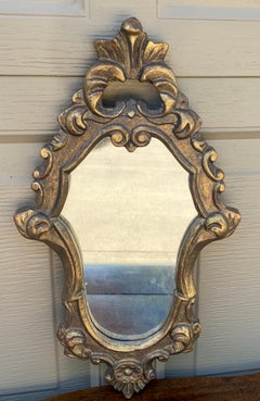 Italian Rococo Neoclassical Baroque Gilt Wood Wall Mirror