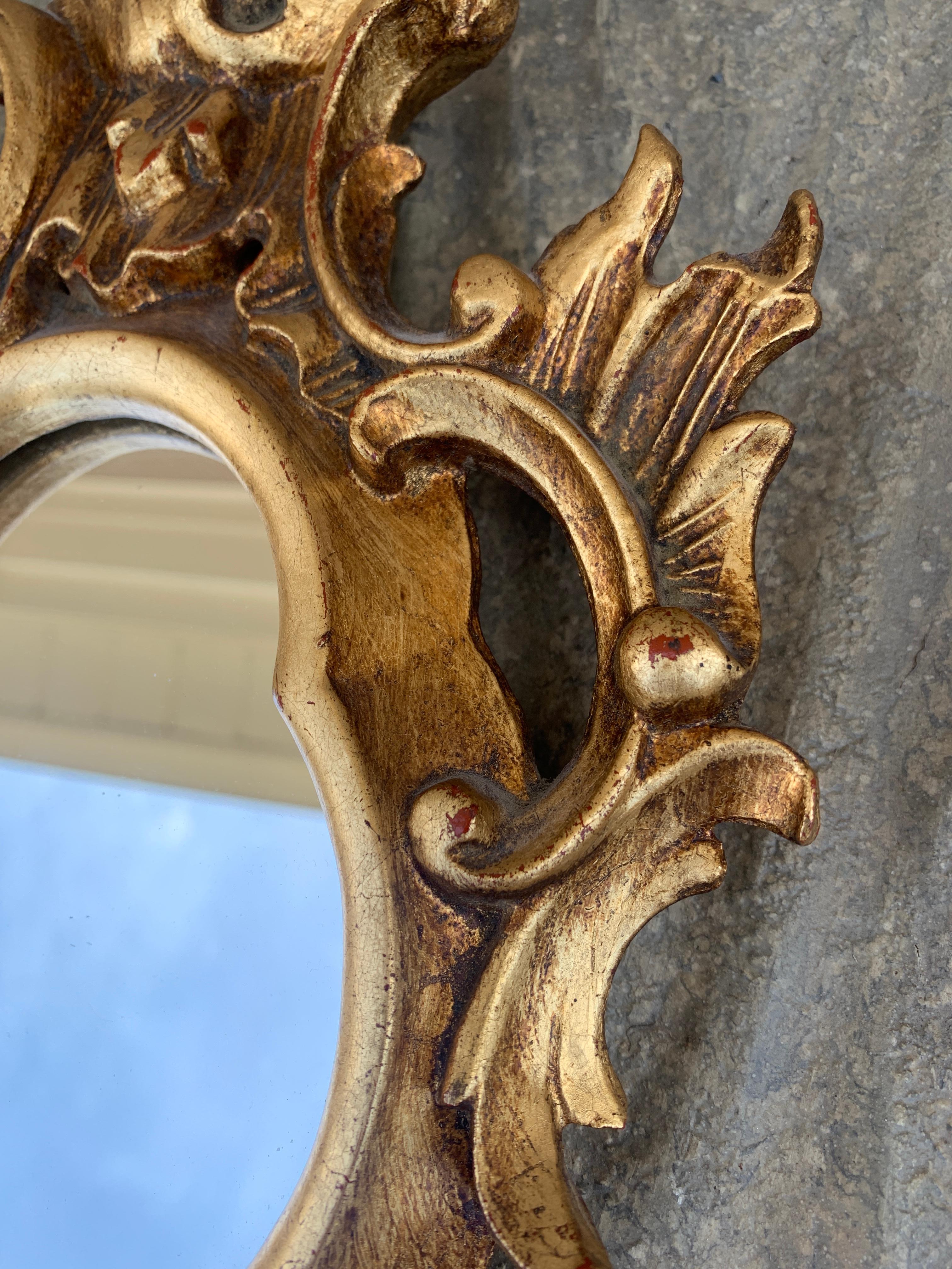 Neoclassico Specchio da parete italiano rococò neoclassico barocco in legno dorato in vendita