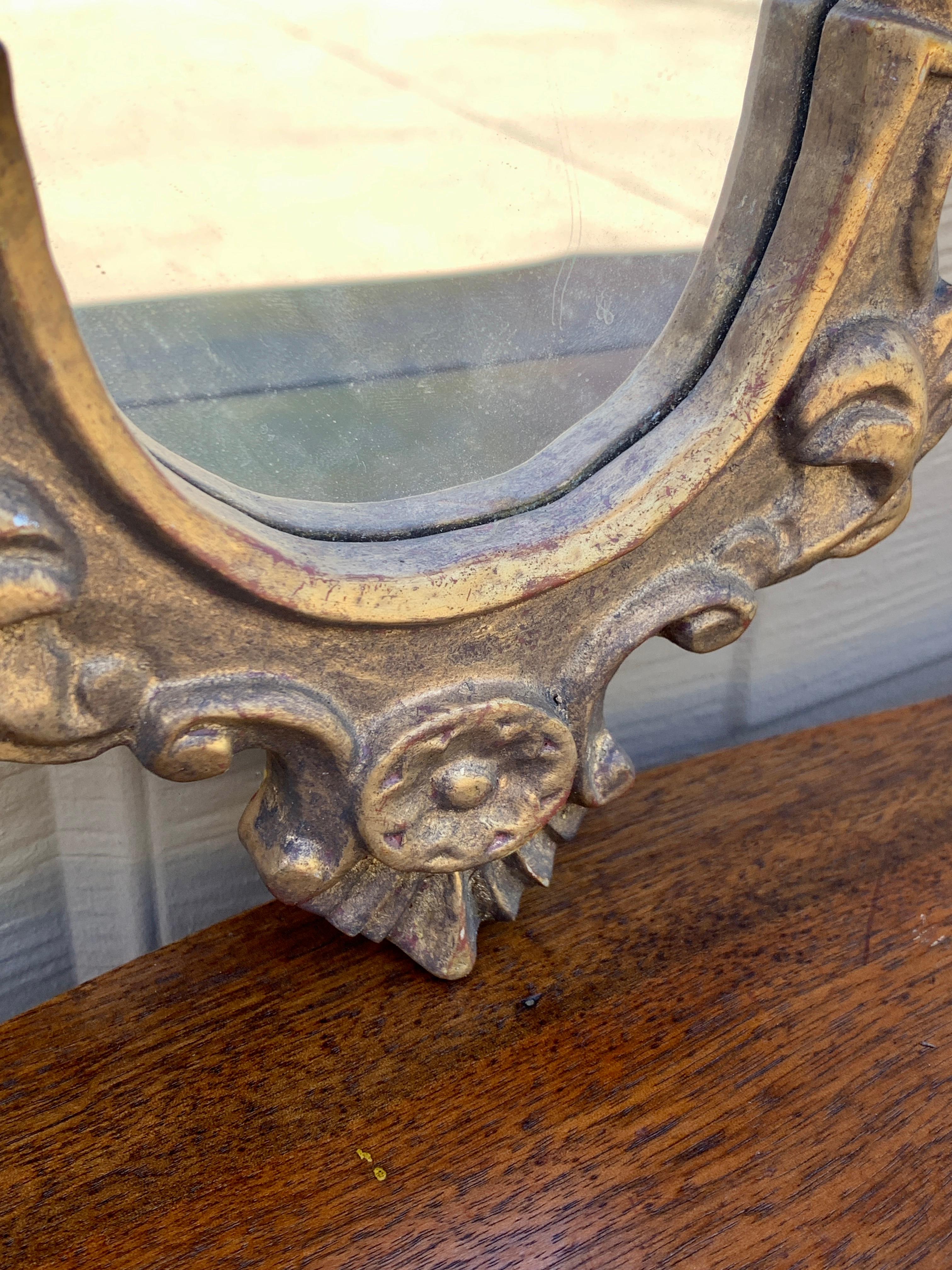 Specchio da parete italiano rococò neoclassico barocco in legno dorato in vendita 2