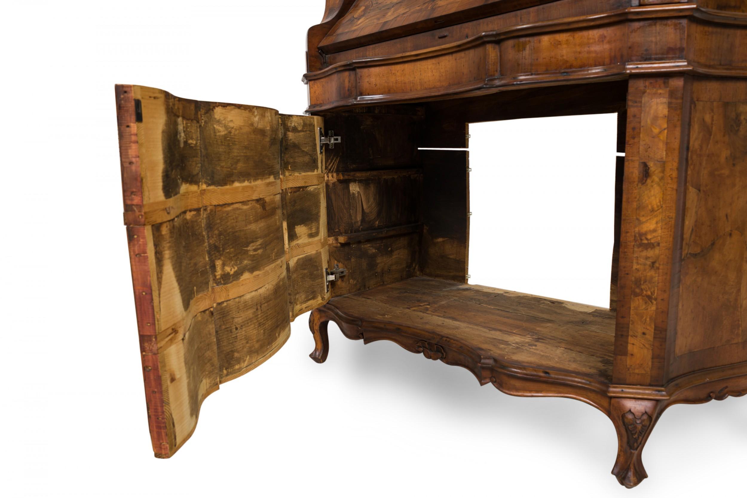 Italian Rococo Oyster Burl Secretary Cabinet / Desk For Sale 4