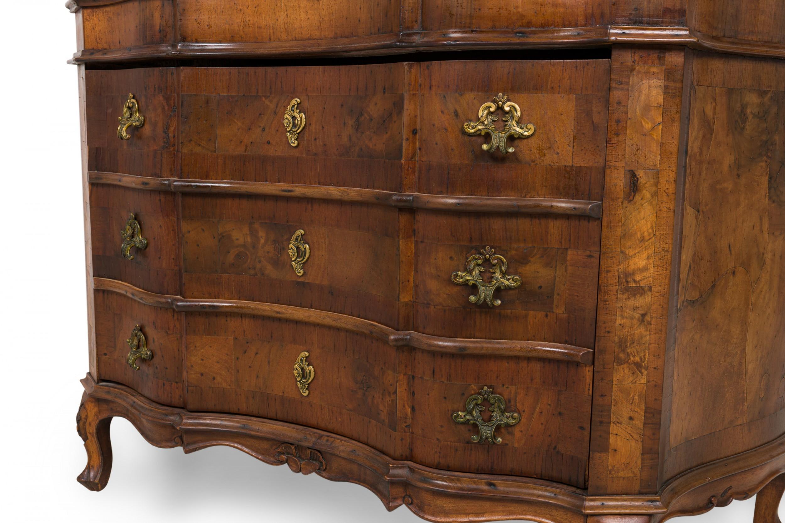 Italian Rococo Oyster Burl Secretary Cabinet / Desk For Sale 1