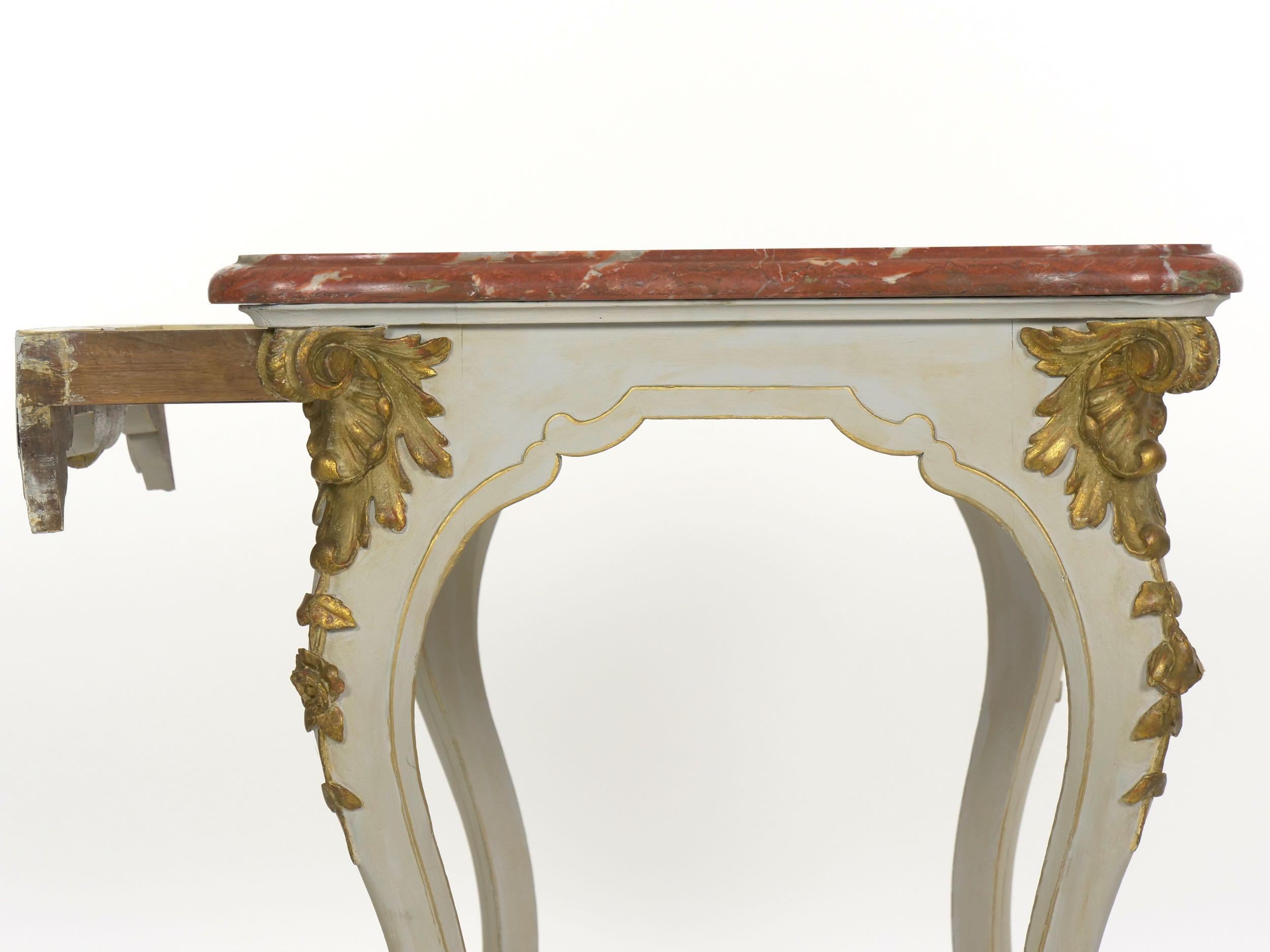 Italian Rococo Painted Antique Accent Console Table in Venetian Taste 9