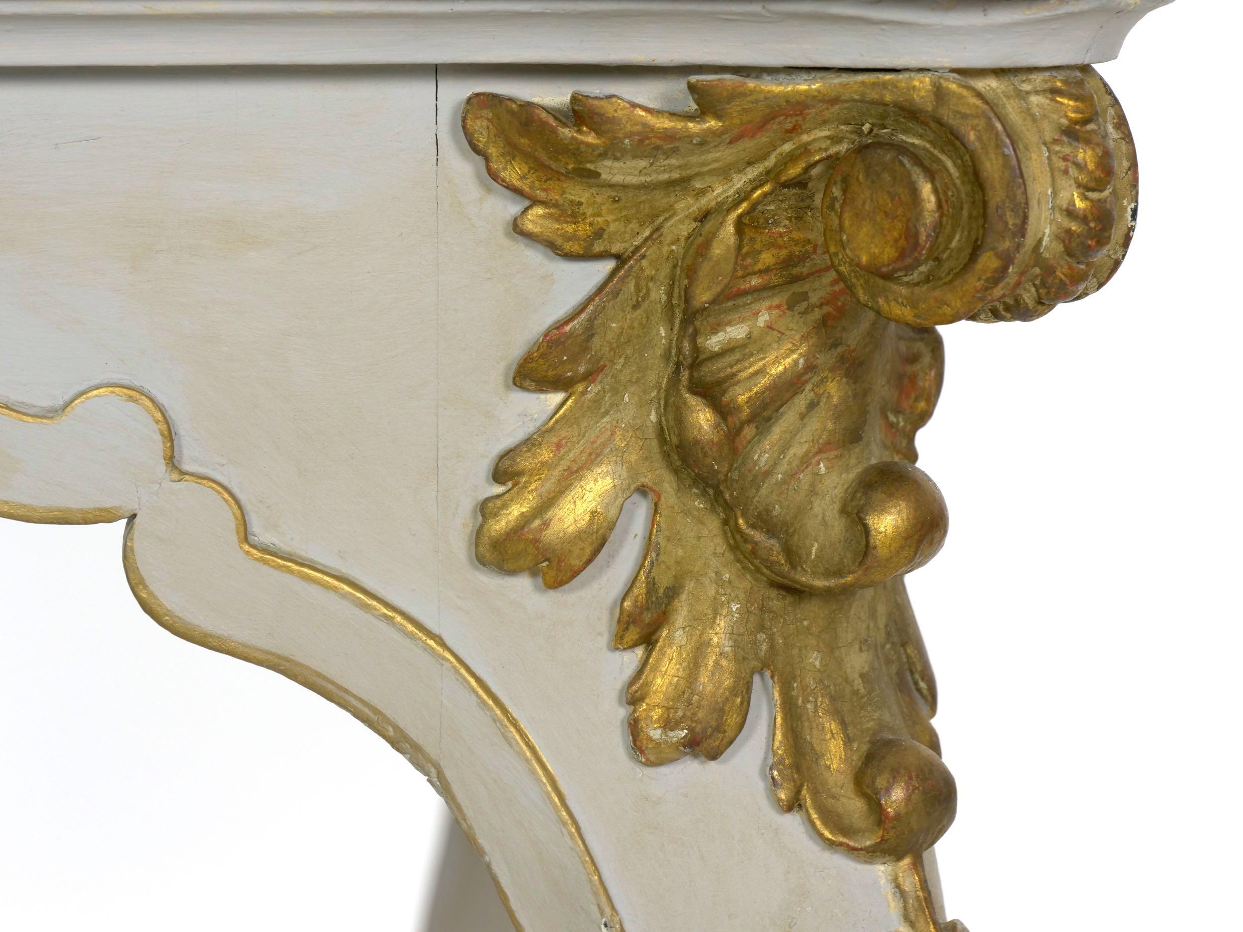 Italian Rococo Painted Antique Accent Console Table in Venetian Taste 11
