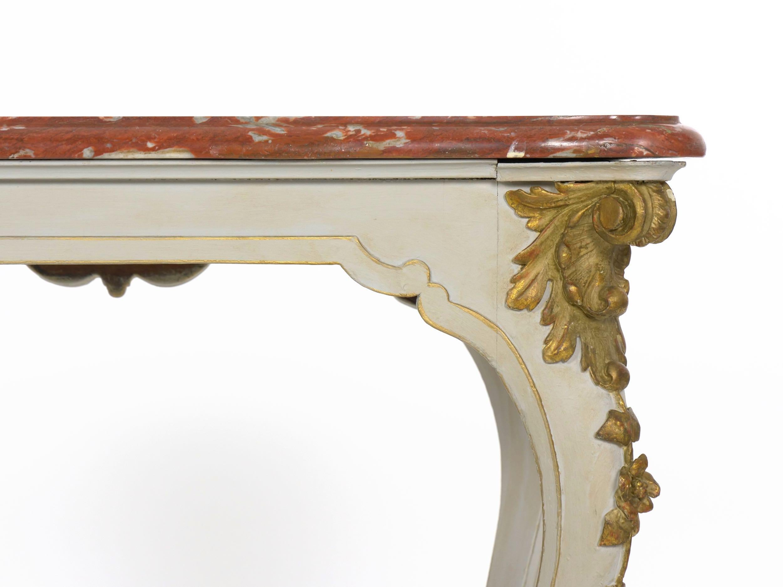 Italian Rococo Painted Antique Accent Console Table in Venetian Taste 12