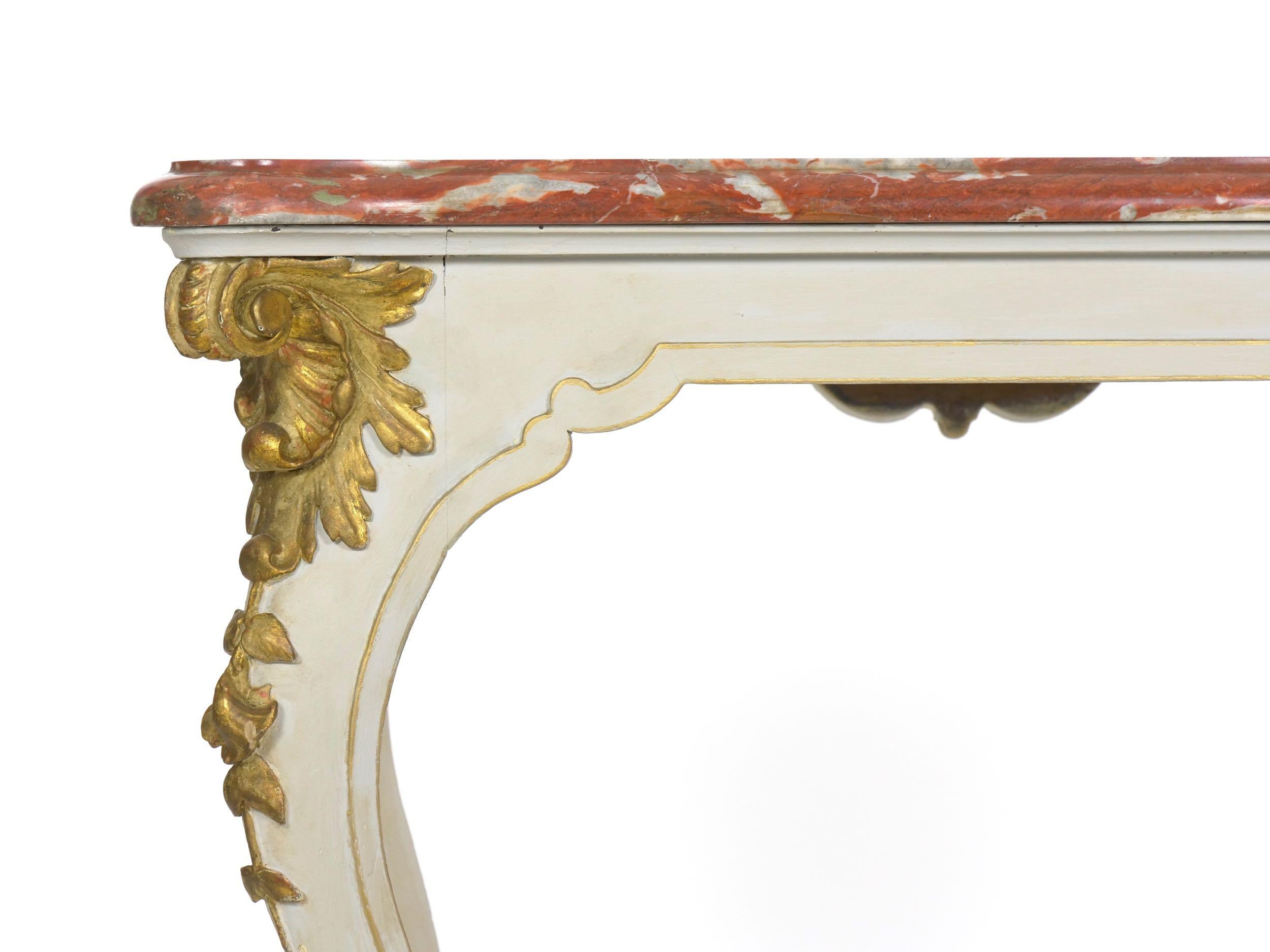 Italian Rococo Painted Antique Accent Console Table in Venetian Taste 13