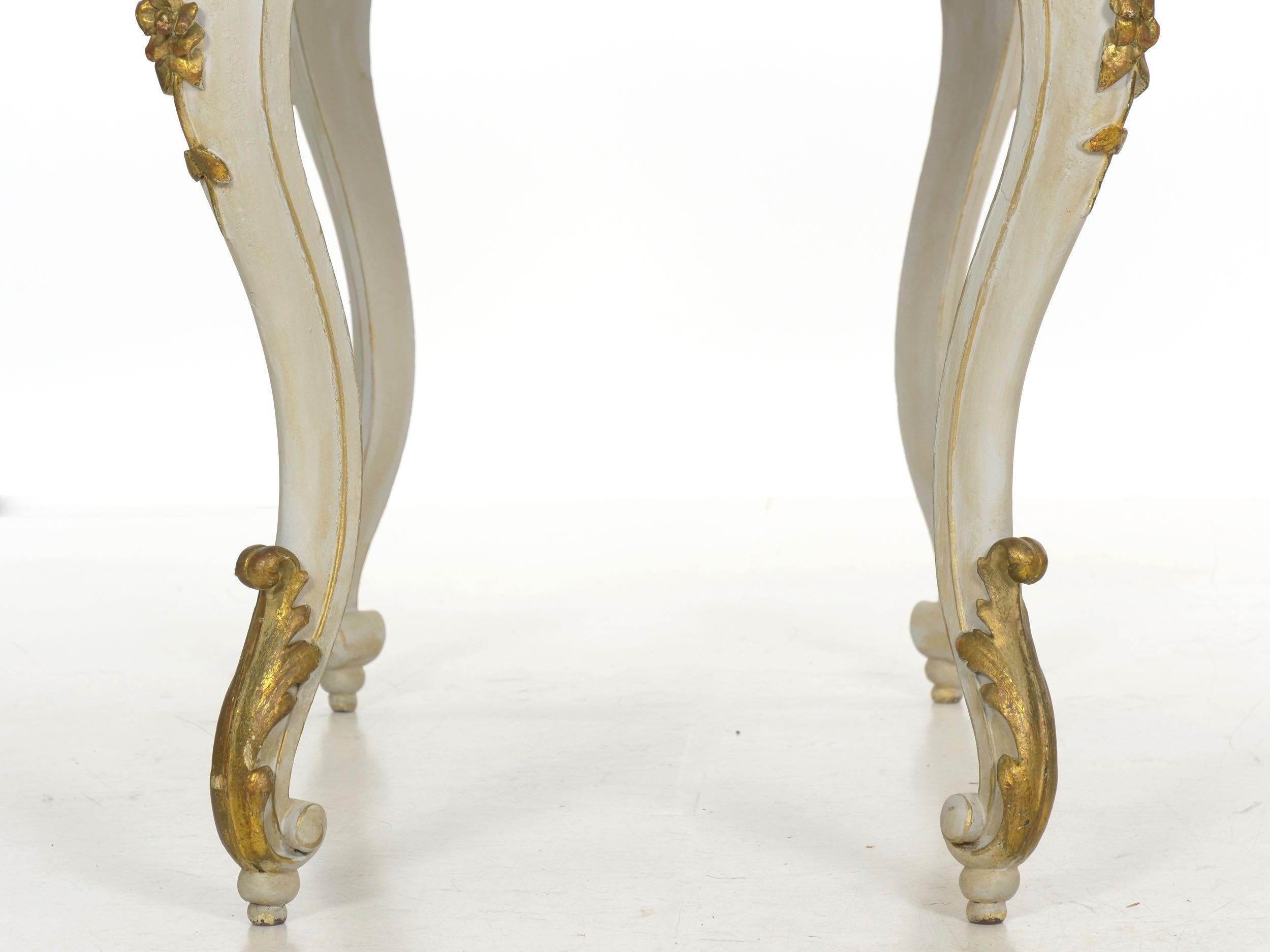 Italian Rococo Painted Antique Accent Console Table in Venetian Taste 15