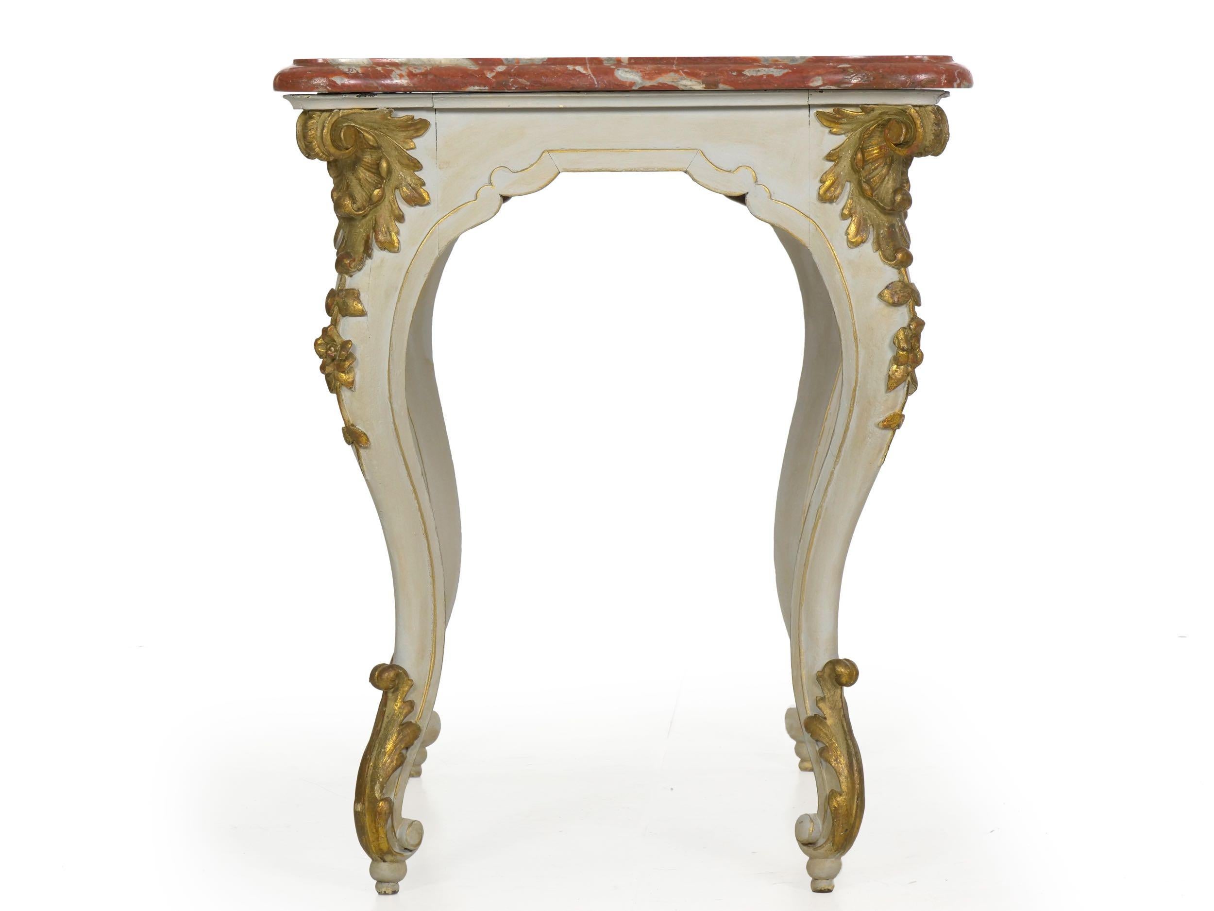 Italian Rococo Painted Antique Accent Console Table in Venetian Taste In Good Condition In Shippensburg, PA