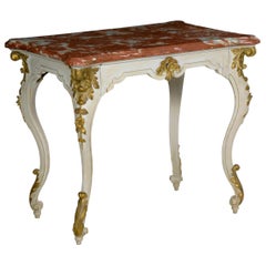 Italian Rococo Painted Antique Accent Console Table in Venetian Taste