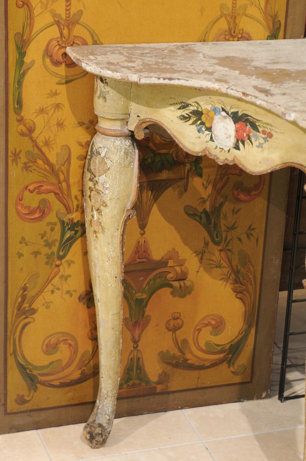 Italian Rococo Painted Console, Mid-18th Century 1