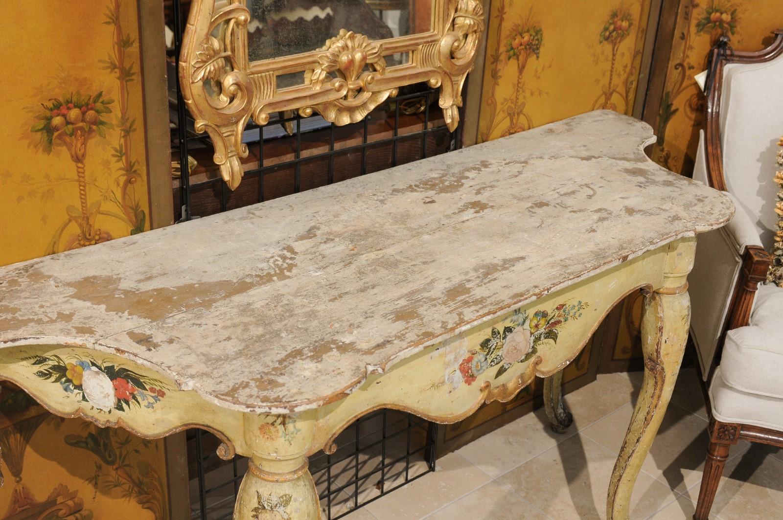 Italian Rococo Painted Console, Mid-18th Century 2