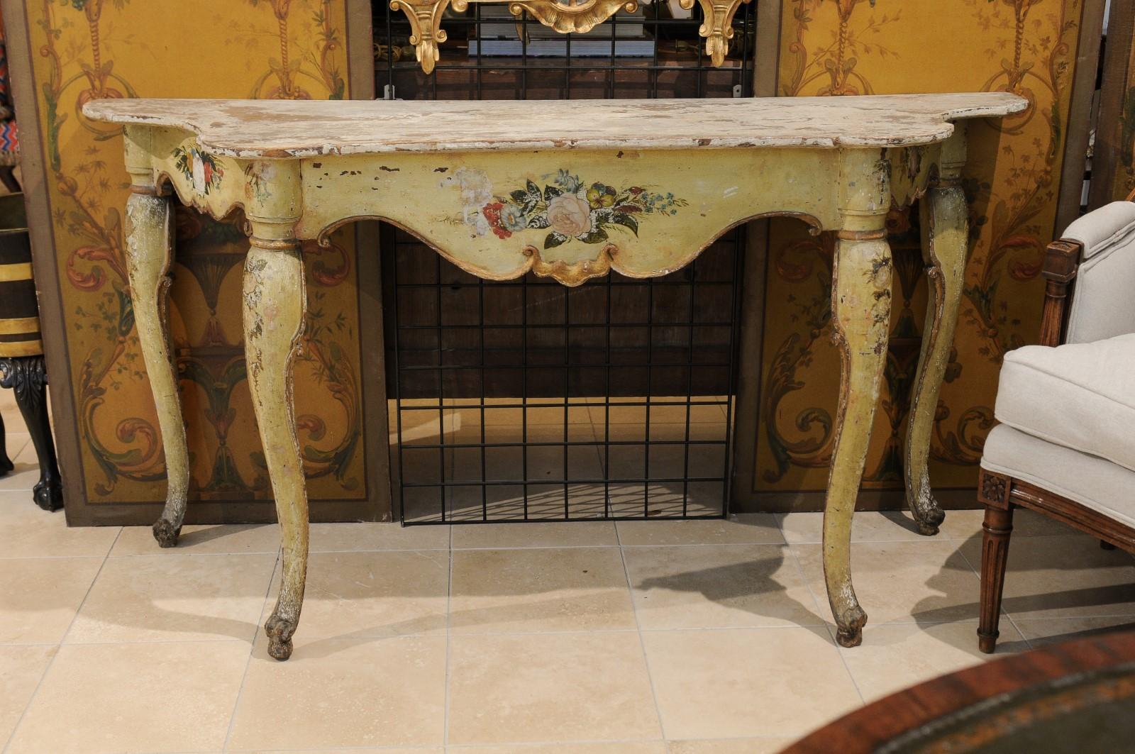 Italian Rococo Painted Console, Mid-18th Century 4