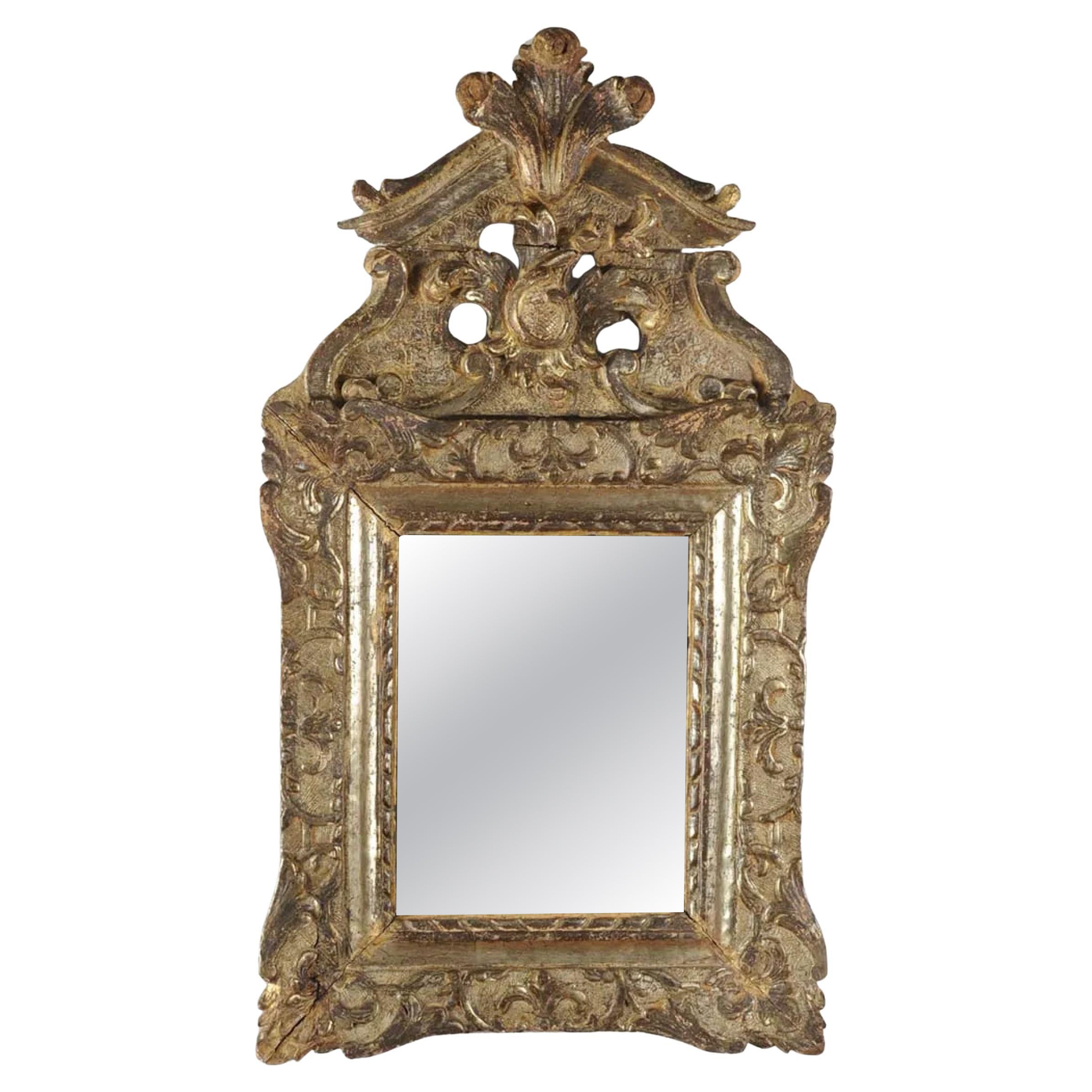 Italian Rococo Period Giltwood Mirror, original structure c. 1740-1780