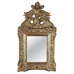 Italian Rococo Period Giltwood Mirror, original structure c. 1740-1780
