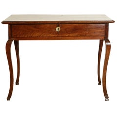 Italian Rococo Period Walnut 1-Drawer Side Table, mid 18th century