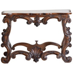 Italian Rococo Pinewood
Walnut Console Table, Mid 18th Cen and Later Italian Rococo Pinewood
Walnut Console Table, Mid 18th Cen and Later