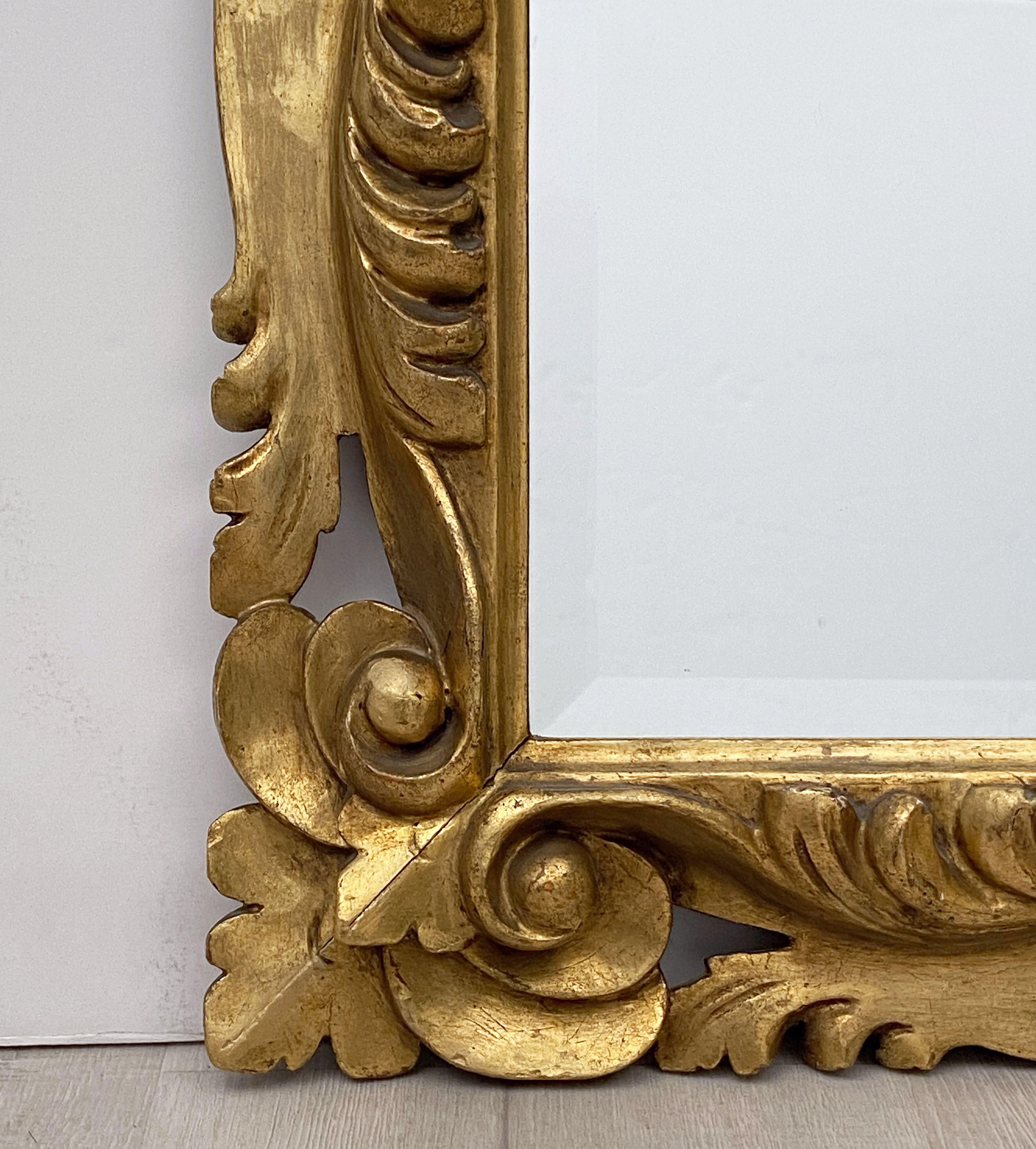 Italian Rococo Rectangular Beveled Mirror with Carved Gilt Frame (H 29 x W 23) For Sale 3