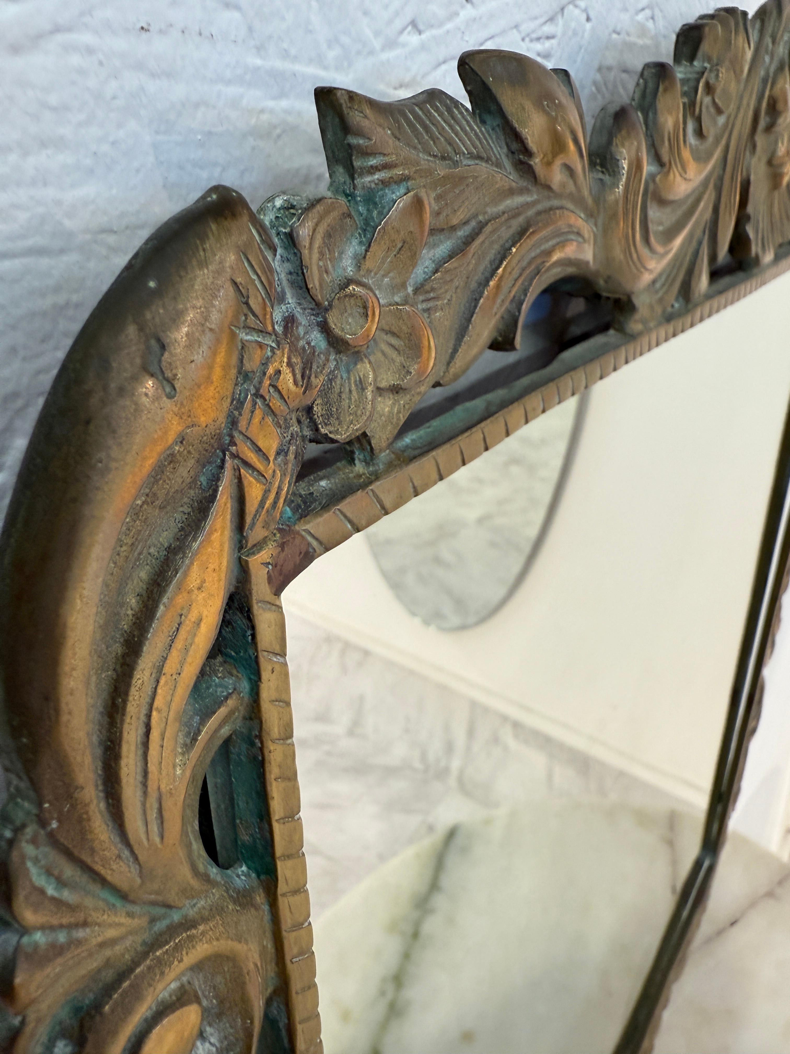Italian Rococo Revival Mirror and Console Set with Marble Top, 1950s For Sale 1