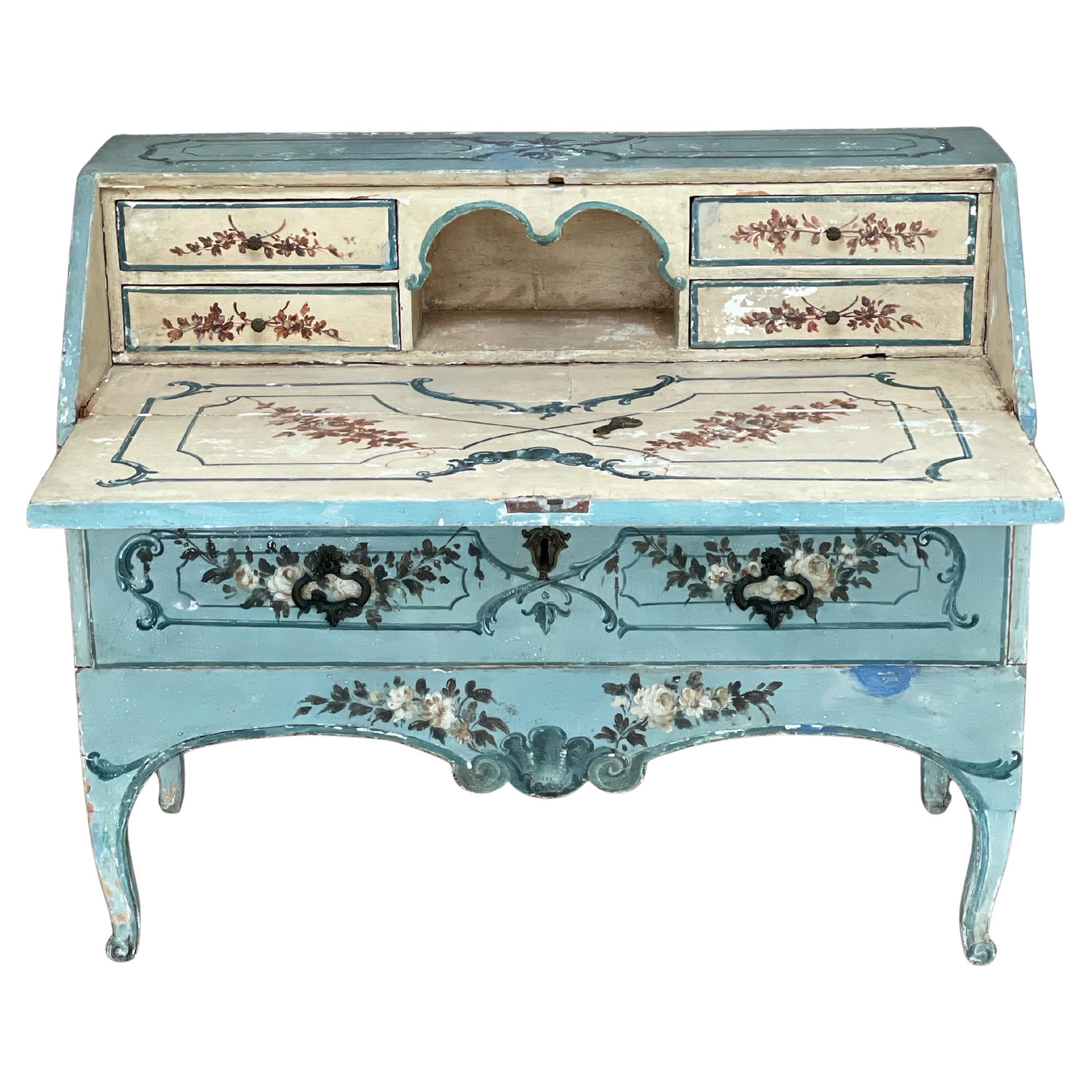 Italian Rococo Revival Writing Desk, Late 19th Century